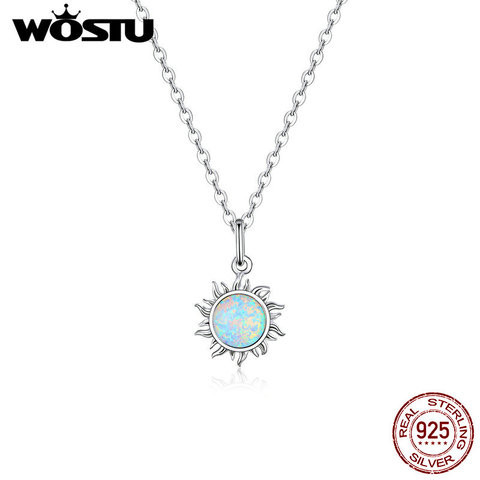 WOSTU-collar de plata de primera ley y circón para mujer, Gargantilla, plata esterlina 925, Circonia cúbica, zirconia, circonita, zirconita, estilo coreano, sol, CQN399 ► Foto 1/6