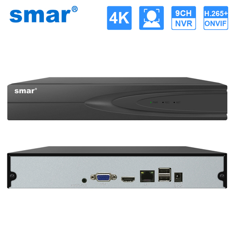 Smar-grabadora de vídeo para sistema de seguridad, 4K, Ultra HD, 9CH, CCTV, NVR, H.265, cámara IP de 8MP, ONVIF, ONVIF, compatible con disco duro de 8TB ► Foto 1/6