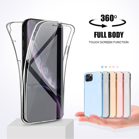 Funda de teléfono de cuerpo completo para Samsung Galaxy, funda de silicona de 360 grados para Samsung Galaxy S20 FE A21S A01 S20 Plus Note10 + A50 A30S A20E A10 A9s A8 Plus ► Foto 1/6