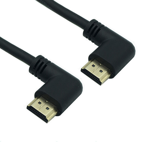 HDMI2.0-Cable de HDTV macho a derecho, 4K, 3D, HDMI Dual, compatible con ángulo izquierdo de 90 grados, para DVD, PS3, PC ► Foto 1/5