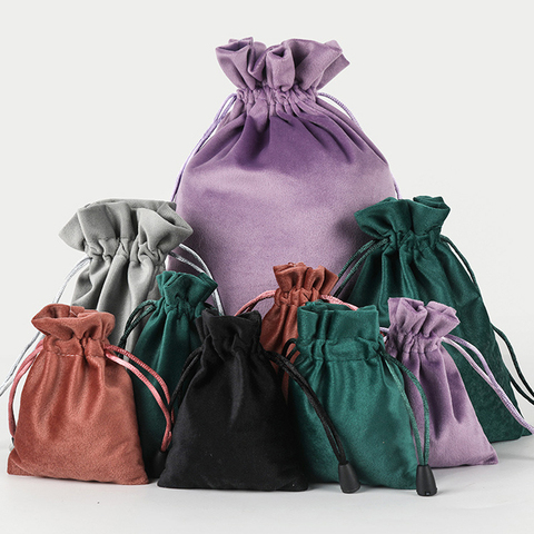 Bolsas de terciopelo con cordón para regalo, joyería de boda, embalaje de regalo pequeño, monedero, contenedor de almacenamiento ► Foto 1/6