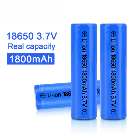 100% nuevo alta calidad 18650 de 1800mah 3,7 V batería de iones de litio batería recargable para linterna, etc. ► Foto 1/5