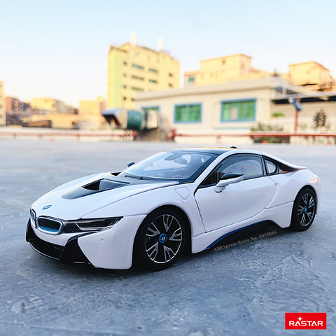 Rastar-coche i8 concept de simulación estática, modelo de aleación fundida, colección de juguetes, regalo de Navidad, modelos de coche, 1:24 ► Foto 1/6