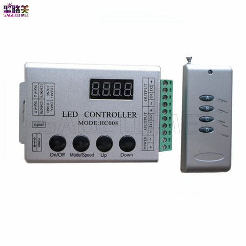 DC 5 V 12 V 24 V 4 llaves HC008 programable led rgb píxel controlador 133 efecto modos para ws2812 ws2811 2801 LED tira de luz ► Foto 1/2