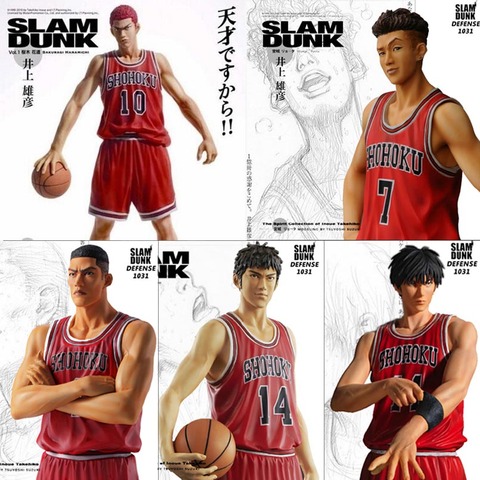 Figuras de acción de PVC de 25 CM, juguetes de colección de Anime SLAM DUNK Sakuragi Hanamichi, Rukawa Kaede Akagi Takenori Mitsui Hisashi ► Foto 1/6