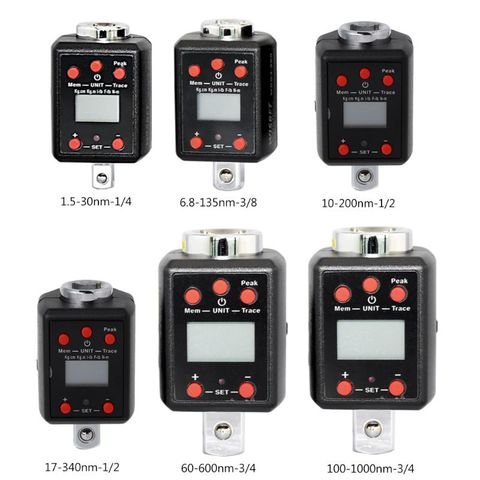 Llave dinamométrica digital de alto par de torsión 1,5-1000nm adaptador de herramienta de torsión proveedor de servicio profesional 1/4 3/8 1/2 3/4 ► Foto 1/6