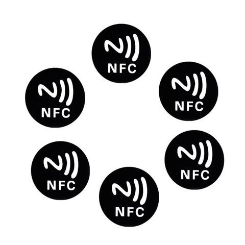 6 uds negro Universal Anti Metal etiqueta NFC Ntag213 etiqueta NTAG 213 metálico etiqueta tarjetas de muestra para teléfono inteligente teléfonos ► Foto 1/6