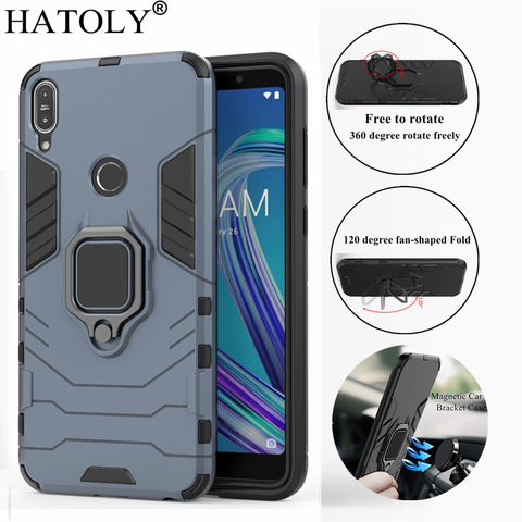 Funda de silicona dura para Asus ZenFone Max Pro M1 ZB602KL, soporte de anillo de succión magnético, funda armadura para Asus ZB602KL X00TD ► Foto 1/6