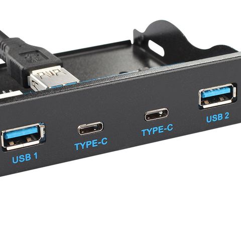 CY USB 3,1 Cabecera de Panel frontal a USB-C y HUB USB 3,0 de 4 puertos Panel frontal Cable de placa base para 3,5 