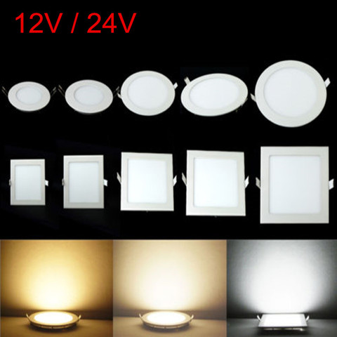 Luz empotrada REDONDA/Panel de luz LED cuadrado para techo, 3W, 4W, 6W, 9W, 12W, 15W, 25W, luz blanca cálida/Natural/fría, 12V, 24V + controlador ► Foto 1/6