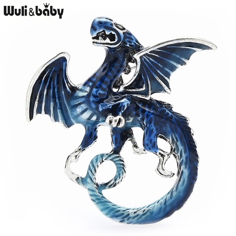 Wuli & baby-broches de dragón Vintage para hombre y mujer, broche de Animal esmaltado en 6 colores, informal, para fiesta, regalos ► Foto 1/6