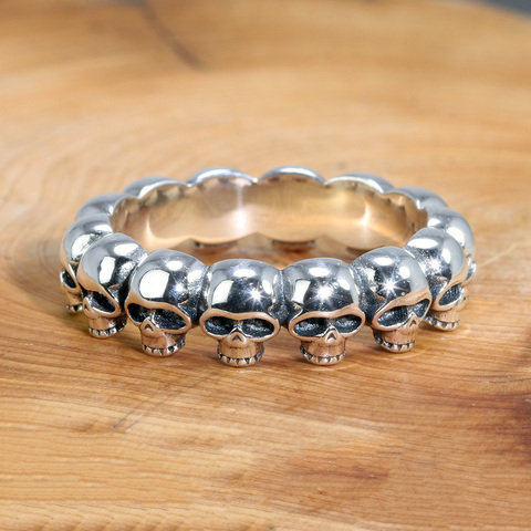 Anillos de plata de ley 925 para hombre y mujer, anillos de calavera estilo Retro Punk Rock ► Foto 1/6