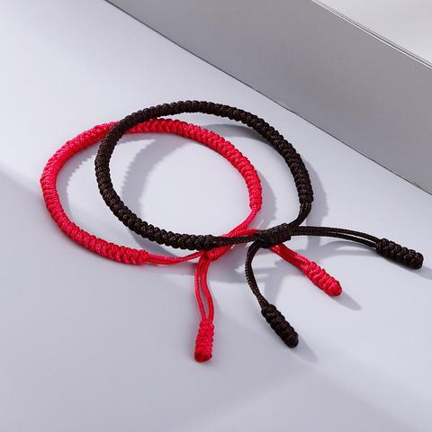 Pulsera trenzada tibetana para parejas, cordel rojo de la suerte, nudos tejidos a mano, pulseras y brazaletes, cuerda de oración, joyería para mejores amigas ► Foto 1/6