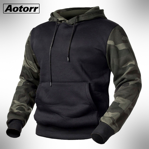 Sudaderas con capucha de camuflaje militar para hombre, ropa informal estilo Hip Hop, color verde militar, para otoño e invierno, 4XL ► Foto 1/6