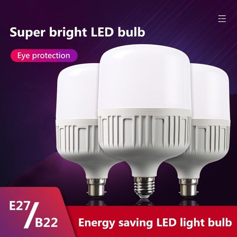 Lámpara LED de alta potencia E27 B22 bombilla LED AC220V 230V 240V 60W 15W 20W 30W 40W 50W IC inteligente bombillas LED foco lámparas de mesa Luz ► Foto 1/6