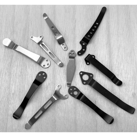 Clip trasero de acero inoxidable para cuchillo de bolsillo plegable, accesorios de bricolaje, soporte para Clip trasero, 12 tamaños ► Foto 1/5