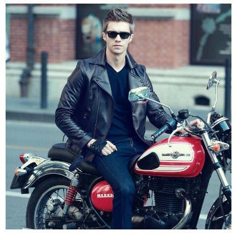 ¡Envío gratis, ventas! Nueva chaqueta de cuero auténtico. Abrigo de piel de oveja de motorista para hombre. Chaquetas de talla grande ajustadas. Prendas de vestir de cuero ► Foto 1/6