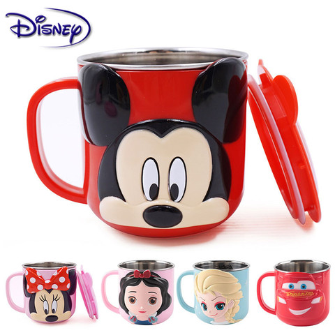 Disney, 300ML, taza de leche para niños, tazas de agua creativas de dibujos  animados para beber, para aprender a beber, taza de zumo, tazas de acero  inoxidable - Historial de precios y