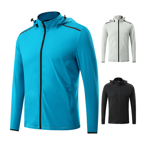 Chaqueta de exterior para hombre, Sudadera con capucha de malla transpirable de secado rápido, con cremallera, para correr, entrenamiento, Camping, otoño e invierno, novedad de 2022 ► Foto 1/6