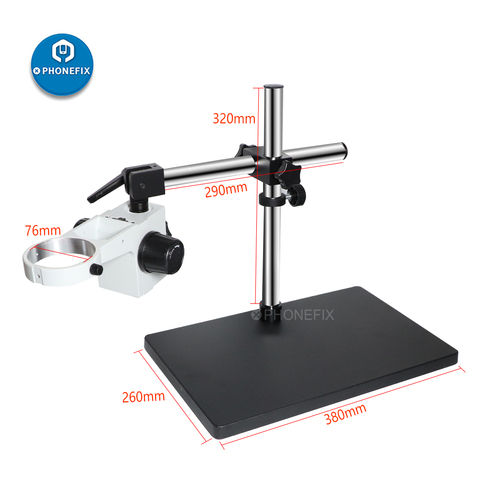 Barra Universal microscopio armas ajustable Boom estéreo brazo soporte de mesa de 76mm anillo de soporte para cámara de microscopio Industrial soporte ► Foto 1/1