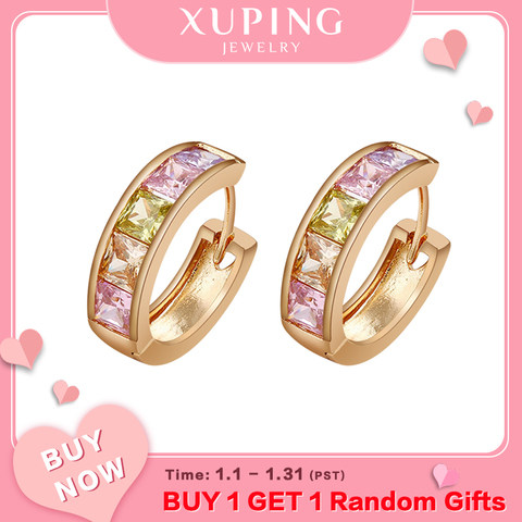 Xuping Jewelry-pendientes Huggies clásicos para mujer, de gran oferta, chapados en Color dorado, para uso diario, 29255 ► Foto 1/6