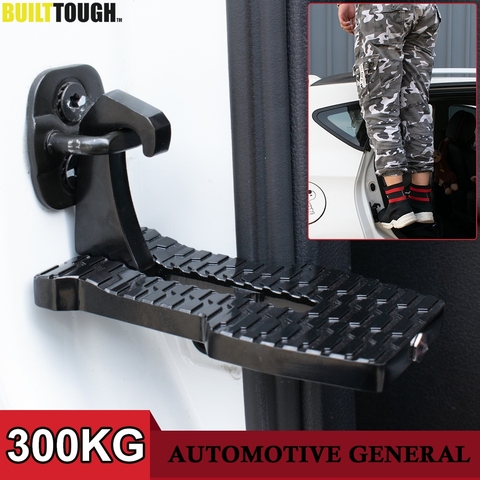 Universal de aluminio del coche auxiliar Pedal techo Rack acceso enganche de Pedal pie antideslizante Resto de martillo de seguridad para SUV Jeep maletero escalera ► Foto 1/6