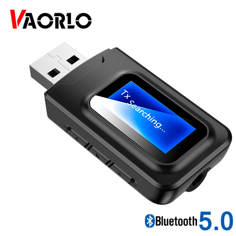 VAORLO-receptor Dongle USB 5,0 para auriculares, adaptador inalámbrico de baja latencia con pantalla LCD y Bluetooth, adaptador de música estéreo ► Foto 1/6