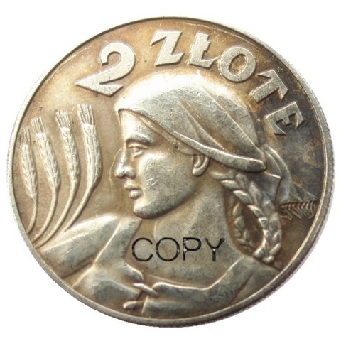 Moneda de copia chapada en plata 1925, Zlote 2 de Polonia ► Foto 1/2