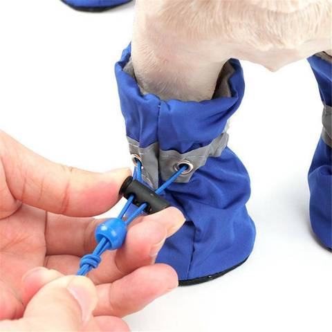 Zapatos suaves de algodón para perros, botas antideslizantes impermeables para la lluvia y la nieve, para invierno ► Foto 1/6