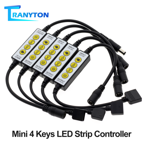 Mini 4 llaves controlador de tira LED Dimmer interruptor regulador DC5V-12V para Color/blanco doble/RGB/RGBW / RGB + CCT LED luces de tira ► Foto 1/6
