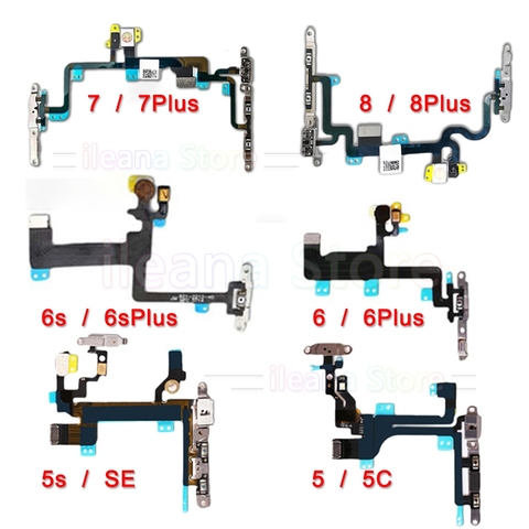 OEM-Interruptor de botón de encendido y volumen para móvil, Cable flexible para iPhone 6, 6s, 7, 8 Plus, 5 5s, SE con reemplazo de Metal Power Flex ► Foto 1/6