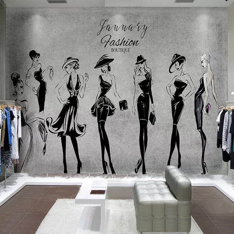 Papel pintado a mano con foto 3D personalizado, fondo pintado a mano, para tienda de ropa de belleza, pintura de pared, Mural de papel pintado impermeable ► Foto 1/6