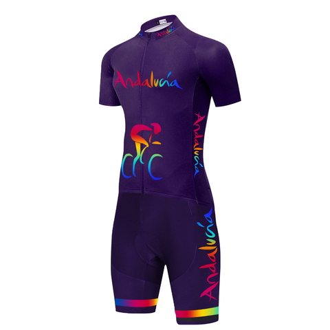 Conjunto de triatlón para hombre y mujer, traje de equipo de ciclismo de montaña, mono, conjunto de camisetas de ciclismo ► Foto 1/6