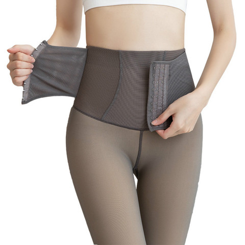 Medias de terciopelo grueso para mujer, medias de cintura alta con botonadura, levantamiento del Abdomen, color gris, para penetración, 80G, 240G, 300G, nuevo diseño, 2022 ► Foto 1/5