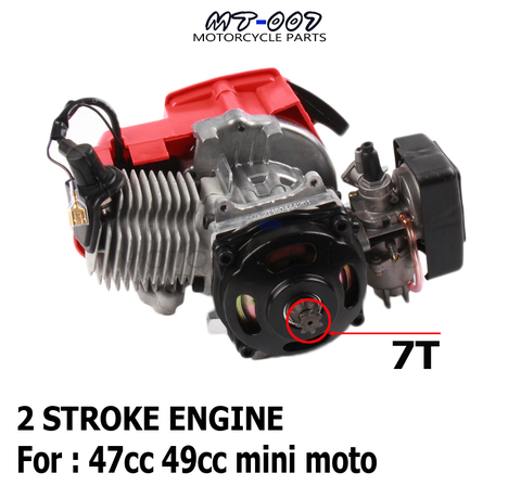 Motor de bolsillo de 2 tiempos de arranque por cuerda para Mini Go Kart Dirt Bike Scooter a gasolina ATV, 49cc ► Foto 1/6