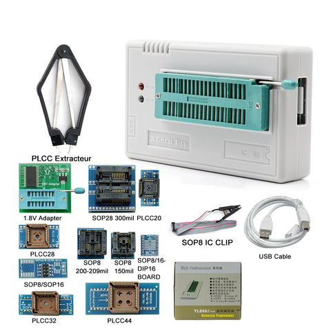 XGECU-100% Minipro TL866ii Plus, 12 adaptadores EEPROM universales, Bios PROGRAMADOR USB, mejor que TL866A TL866CS ► Foto 1/6