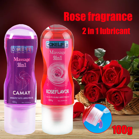 Lubricante para sexo Anal y Oral, Gel lubricante a base de agua, sabor comestible, fragancia de rosa, 100ML, lubricantes sexuales para pareja, adultos, fresa ► Foto 1/6