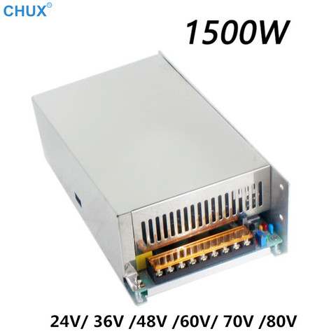 CHUX 1500w de potencia de conmutación fuente de alimentación 24v 36v 48v 60v 70v 80v salida única ac dc 110V o 220V transformador LED tira SMPS ► Foto 1/6
