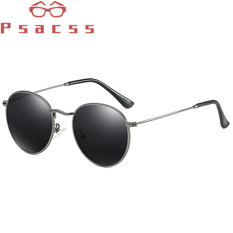 PSACSS-gafas de sol redondas polarizadas para hombre y mujer, montura pequeña de Metal, diseñador de marca, para vacaciones, Vintage, UV400, 2022 ► Foto 1/6