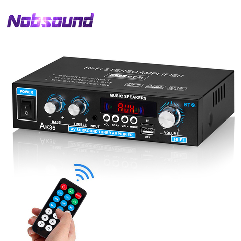 Nobsound-miniamplificador Digital de 2,0 canales, receptor de Bluetooth 5,0, reproductor de música USB, estéreo para el hogar/coche/amplificador de Audio marino ► Foto 1/6