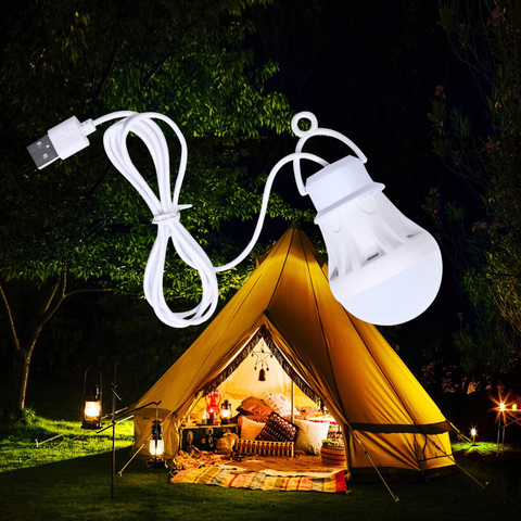 Linterna LED portátil para acampada, minibombilla LED de 5V, luz de libro con alimentación USB, 6 uds. ► Foto 1/6