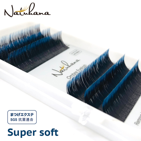 NATUHANA-Extensión de pestañas de visón falso, pestañas postizas suaves de color Individual, azul, púrpura, rojo, degradado, para herramientas de maquillaje ► Foto 1/6