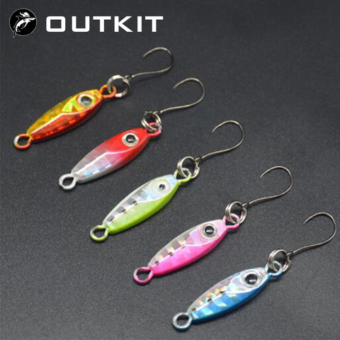 Nuevo Mini señuelo de pesca 2,7 CM 4,5 CM 3g 6g señuelo de cuchara de Metal Spinnerbsit Minnow pequeños peces gancho plantilla corriente trucha hielo de invierno. ► Foto 1/6