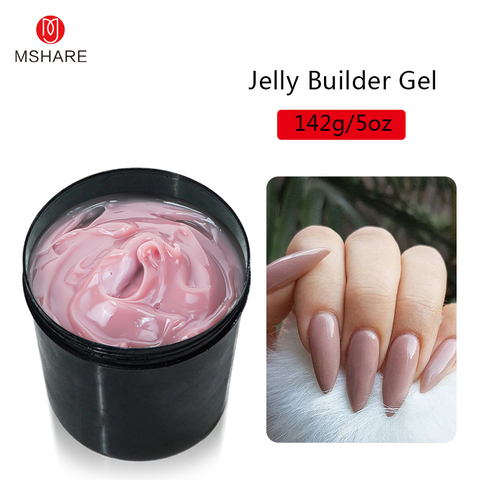 MSHARE-Crema de extensión de Gel para uñas, geles duros de extensión rápida UV, cobertura media suave, rosa y blanco, 142g ► Foto 1/6