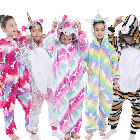 Kigurumi-Pijama de unicornio para niños, monos de animales para bebés, mono, pijama con diseño de Panda, ropa de dormir, pijama de Cosplay para niñas ► Foto 1/6