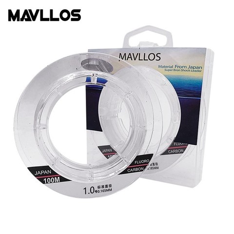 Mavllos completa fregadero de fluorocarbono línea de pesca 50m 100m 100% de monofilamento de sedales de pesca de carpa líder japonés de fibra de carbono de la línea ► Foto 1/6