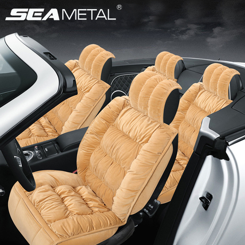 Cubierta Universal de asiento de coche, fundas de asiento de felpa cálidas para automóviles, Protector de cojín para invierno, accesorios de Interior para automóvil ► Foto 1/6