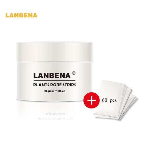 LANBENA-eliminador de espinillas de la nariz, mascarilla con banda para poros, mascarilla Exfoliante para espinillas, limpieza profunda de la piel, cuidado con 60 uds de papel ► Foto 1/6