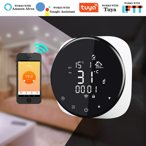 Termostato inteligente WiFi de 16A, termostato de temperatura eléctrico para calefacción de suelo, Control de temperatura, funciona en Google Home y Alexa ► Foto 1/6