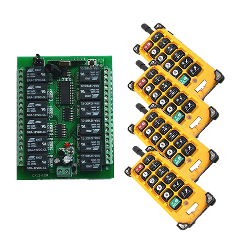 Mando inalámbrico de radiofrecuencia, sistema de Control remoto, transmisor, 12 canales, 12 canales, CC de 12V, 24V, 315/433 MHz ► Foto 1/6